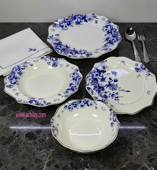 ست پیش‌دستی و پیاله سرویس چینی بن چاینا